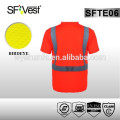 2015 camiseta reflectante de alta visibilidad con visera de seguridad con EN ISO 20471 CLASE 3